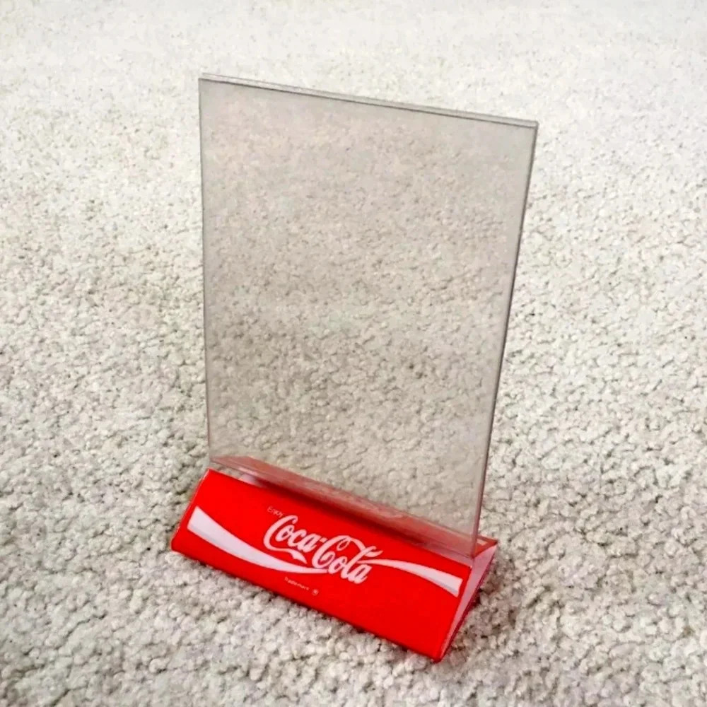 Vintage 1990s COCA-COLA Plastic Restaurant Tabletop Menu / Picture Holder 6 1/4”